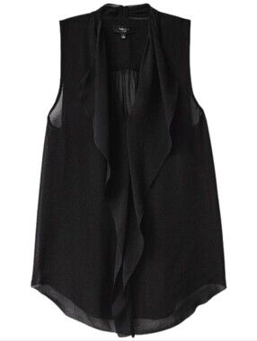 Babaton Ainsley Silk Blouse Black Women Small Whimsygoth